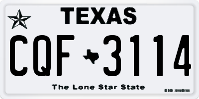 TX license plate CQF3114