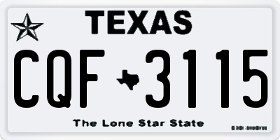 TX license plate CQF3115