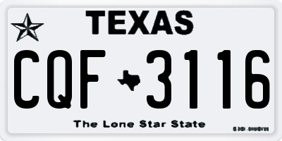 TX license plate CQF3116