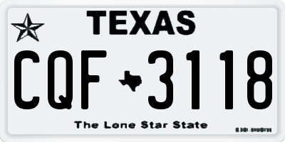 TX license plate CQF3118