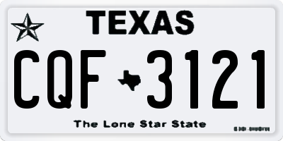 TX license plate CQF3121