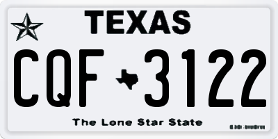 TX license plate CQF3122