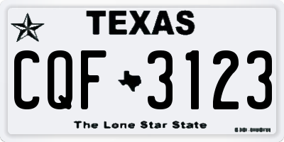 TX license plate CQF3123