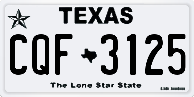 TX license plate CQF3125