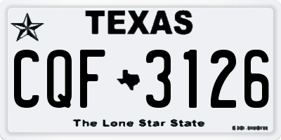 TX license plate CQF3126