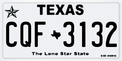 TX license plate CQF3132