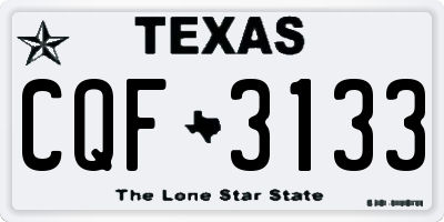 TX license plate CQF3133