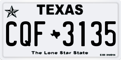 TX license plate CQF3135