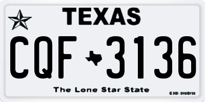 TX license plate CQF3136