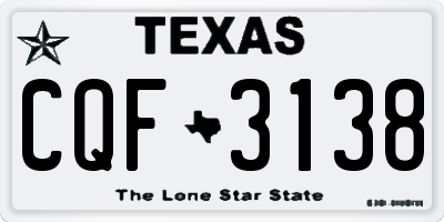 TX license plate CQF3138