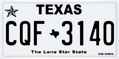 TX license plate CQF3140