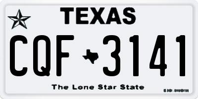 TX license plate CQF3141