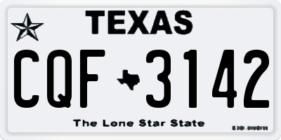 TX license plate CQF3142