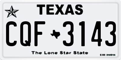 TX license plate CQF3143