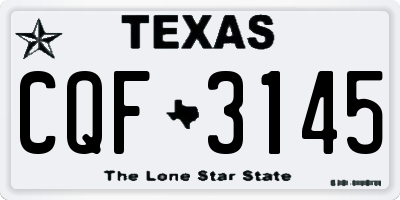 TX license plate CQF3145