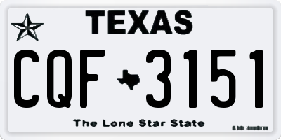 TX license plate CQF3151