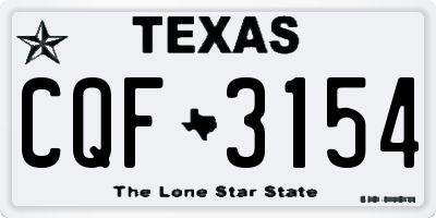 TX license plate CQF3154