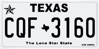 TX license plate CQF3160