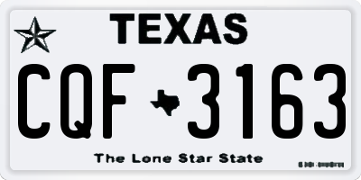 TX license plate CQF3163