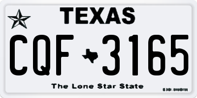 TX license plate CQF3165