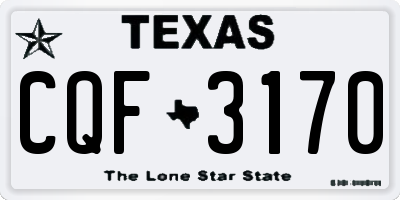 TX license plate CQF3170