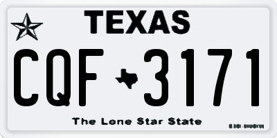 TX license plate CQF3171