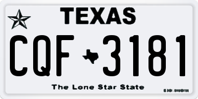 TX license plate CQF3181