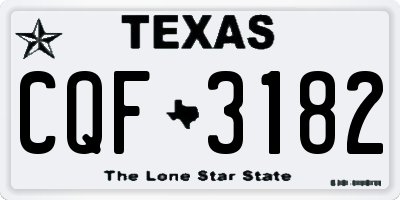 TX license plate CQF3182