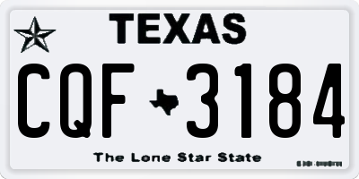 TX license plate CQF3184