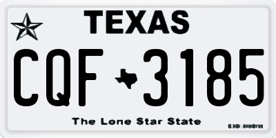 TX license plate CQF3185