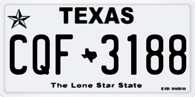TX license plate CQF3188