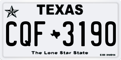TX license plate CQF3190