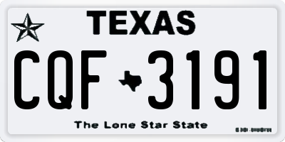 TX license plate CQF3191