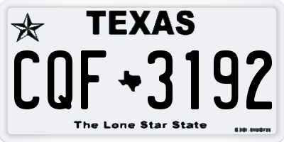 TX license plate CQF3192