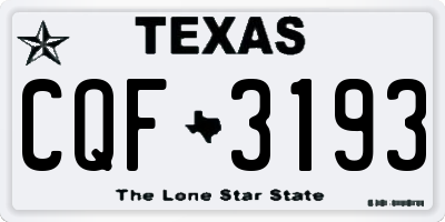 TX license plate CQF3193