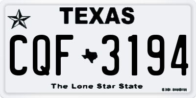 TX license plate CQF3194