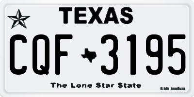 TX license plate CQF3195