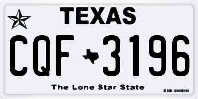 TX license plate CQF3196