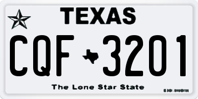 TX license plate CQF3201