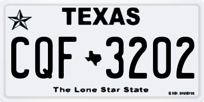 TX license plate CQF3202