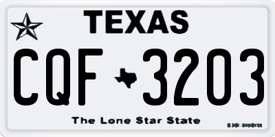 TX license plate CQF3203