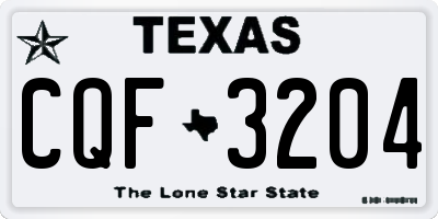 TX license plate CQF3204