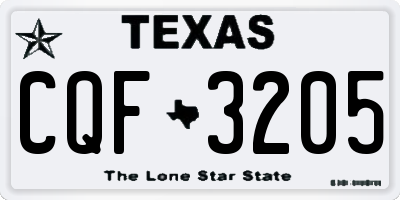 TX license plate CQF3205