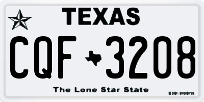TX license plate CQF3208