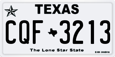 TX license plate CQF3213