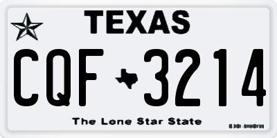 TX license plate CQF3214