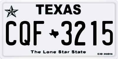 TX license plate CQF3215