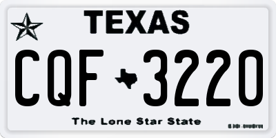 TX license plate CQF3220