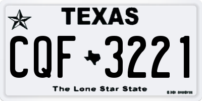 TX license plate CQF3221