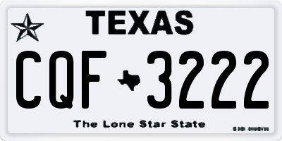 TX license plate CQF3222
